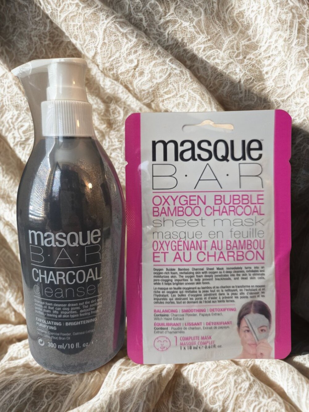 Masque Bar Charcoal Cleanser + Oxygen Bubble Sheet Mask Detox Set